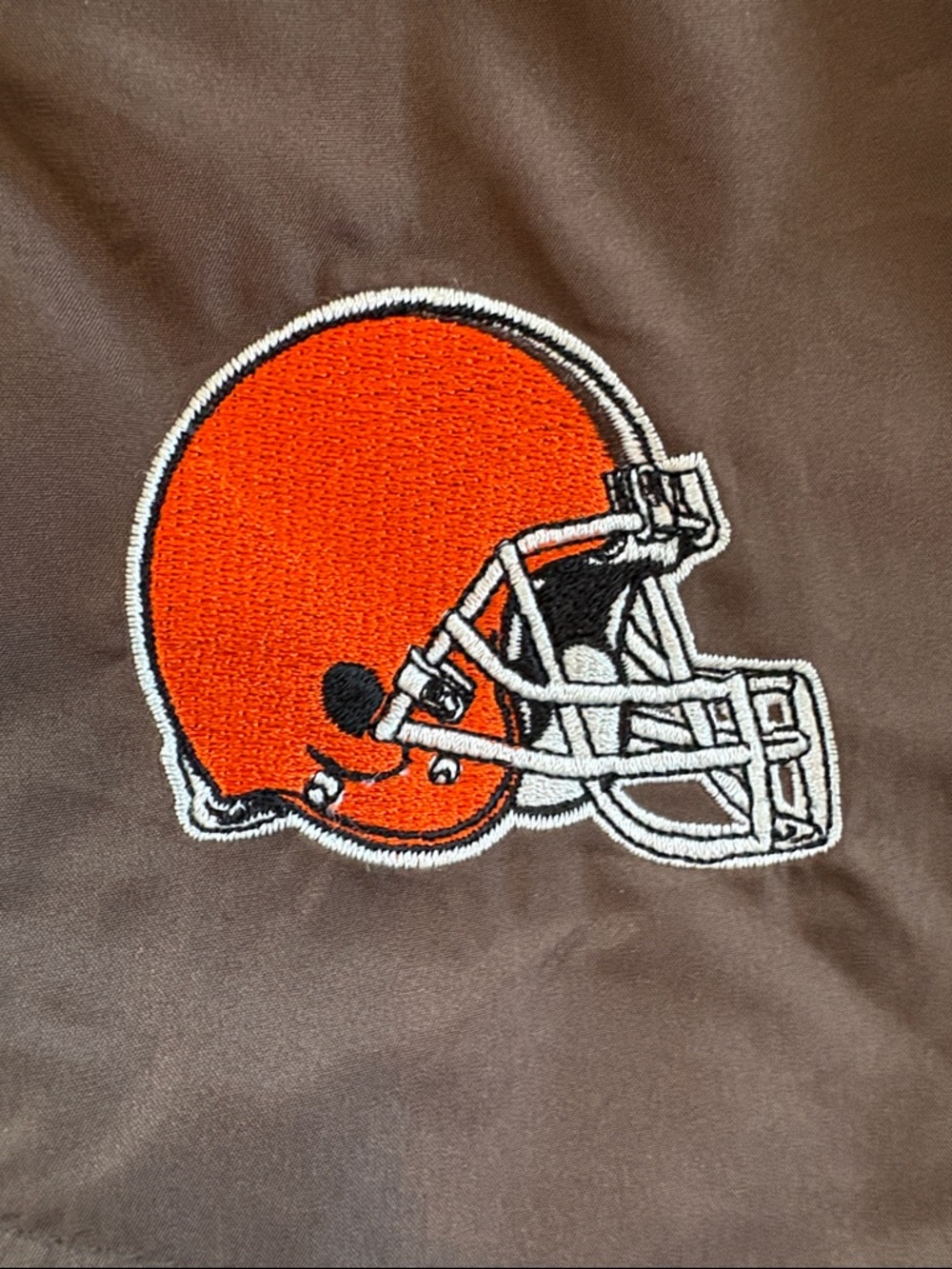 Vintage Puma Cleveland Browns Windbreaker Jacket with Orange Trim & Helmet Patch - Picture 14 of 14